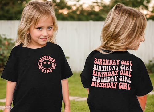 Image of YHHR Birthday Girl Shirt Tie Dye Girls Birthday Shirts 7-14 Year Kids Tops | Girls Birthday T Shirt, Cute B-Day Gifts Party Tops ,Birthday Outfits ,Letter Print Tees ,Graphic Short Sleeve Tee Tops