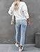 Dressmine Womens 1/2 Half Zip Pullover High Neck Long Sleeve Tops Quarter Zip Sweatshirt Fashion Hoodie 2026 White Large
