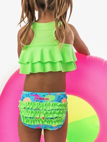 Image of RuffleButts Girls UPF50+ Sun Protection Flounce Bikini Two Piece Swimsuit