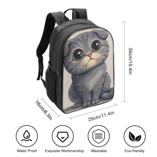 Sac à dos chat 3D imperméable et léger pour écolier primaire 40cm - 2