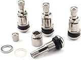 Generisch 4 Stück Silber Metall Ventile Messing Universal Ventil Felgenventile 11,3 mm