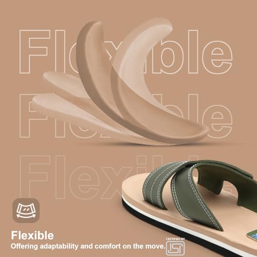 Image of Men's Comfort Slippers with Cross Strap Design | Cushioned Footbed & Shock Absorbing Sole | Lightweight Everyday Wear Slippers for Home, Office & Casual Use