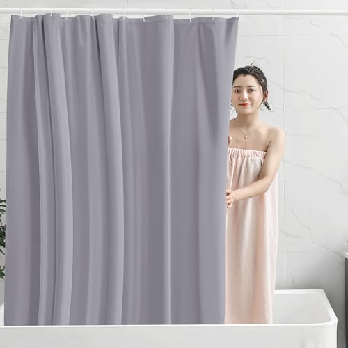 WedDecor Shower Curtains Mould Proof Resistant, Waterproof PEVA Shower Curtain Heavy Duty Bathroom Curtains, With 12 White Plastic Hooks, 180cm x 180cm, Grey - Cosy Home Interiors WedDecor Shower Curtains Mould Proof Resistant, Waterproof PEVA Shower Curtain Heavy Duty Bathroom Curtains, With 12 White Plastic Hooks, 180cm x 180cm, Grey - Image 9