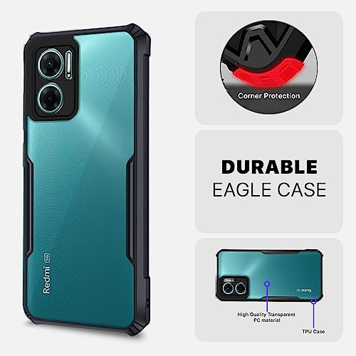 Image of Pikkme Redmi 11 Prime 5G Back Cover | Crystal Clear Transparent Back | Ultra Hyrbid | Full Camera Protection | Raised Edge | Bumper Back Case for Redmi 11 Prime 5G (Plastic, Black)