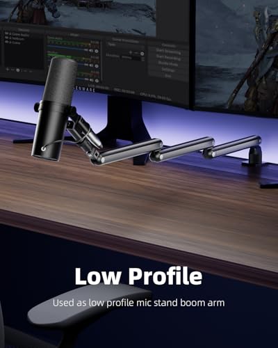 image for TODI Mic Arm for Lightweight Mics, Microphone Arm Rotatable, Storable 
