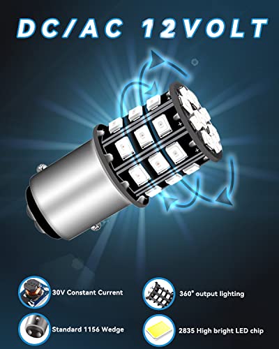 Keiurot 1157 Led Bulb 1034 2057 7528 Bay15D 2357 Light Bulb For Rv Camper Mpv Motorcycle Car Brake Light Bulb Tail Lights Stop Light Side Marker Light, Brilliant Red 12V（Pack Of 4） #TOP2