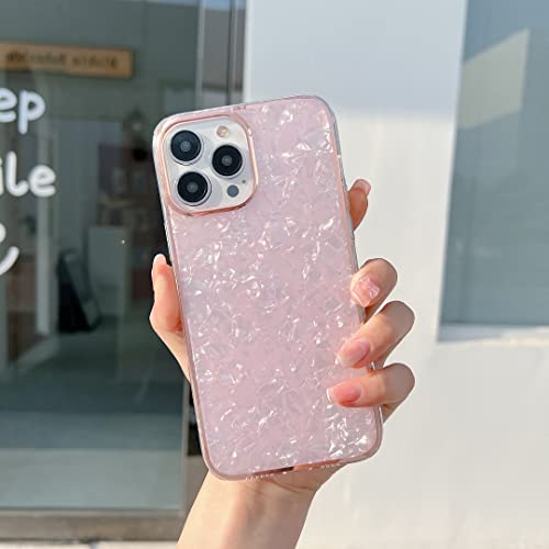 iPhone 15 ケース 大理石柄 シンプル かわいい ストラップホール付き 耐衝撃 レンズ保護 いPhone 15 ケース マーブル シェルプリント スマホケース iPhone 15 可愛い 韓国風 ピンク