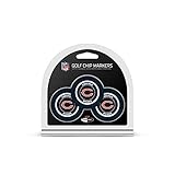 Team Golf NFL Chicago Bears 3 Pack Golf Chip Ball Markers, Poker Chip Size with Pop Out Smaller Double-Sided Enamel Markers