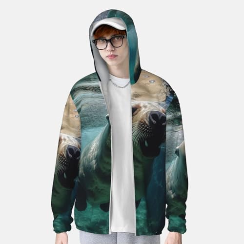 Chaqueta de Protección Solar para Hombre con Capucha y Cremallera miniatura 3