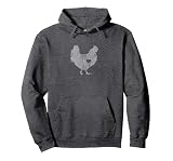 Crazy Silver Hen I Love Chickens Hoodie Chicken Pullover Hoodie, Adult Unisex, Dark Heather Grey, Medium