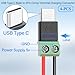 QIANRENON USB C 2Pin Solderless Adapter USB Type C Male to 2Pin Crimp Terminal Charging Connector 5V 1.5A USB C Screw Terminal Solderless Plug, Cannot Data Transfer, for DIY or Repair USB C, 4Pcs