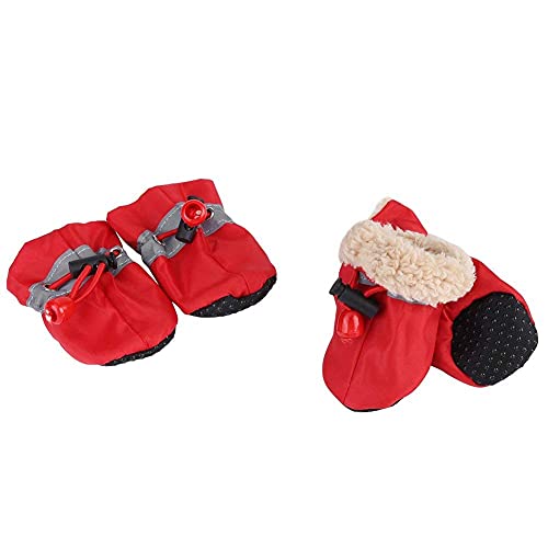 4Pcs/Set Dog Outdoor Boots, Pet Dog Socks, Puppy Outdoor Indoor Boots Slip Pet Dog Shoes Boots Pet Dog Socks Dog Socks Soft Cotton Padded Black #TOP4