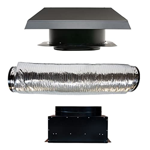 QuietCool RM WHF-4.0-DB Extractor de Techo para Toda la Casa - Para Casas con Áticos Pequeños/Sin Ventilación - Hasta 3543 CFM - Desde 219 Vatios - Incluye Conducto, Caja de Amortiguador y Control RF Inalámbrico - Garantía de 15 Años miniatura 1