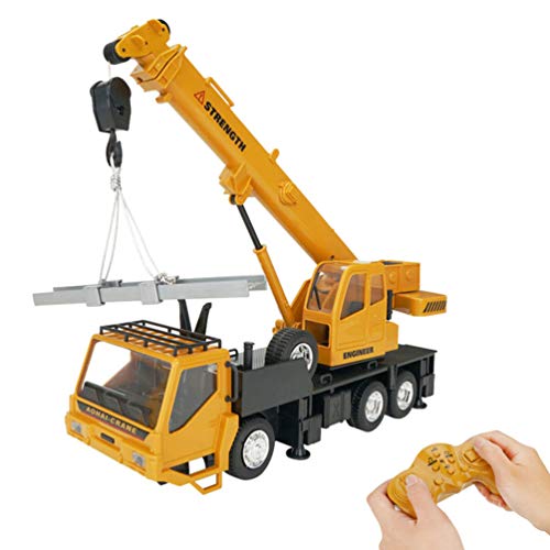NUOBESTY Crane Truck Toy Remote Control Engineering Construction Vehicle Model Toy for Kids Toddlers, Orange, 32.3x9.3cm - Image 4