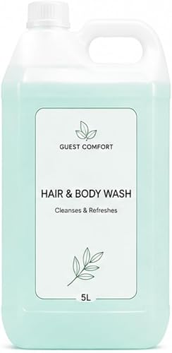 5L Professional Guest Comfort Hair & Body Wash Bulk Refill - 2-in-1 Shampoo & Shower Gel for Hotels, Guest Houses, Airbnbs, Gyms & Spas