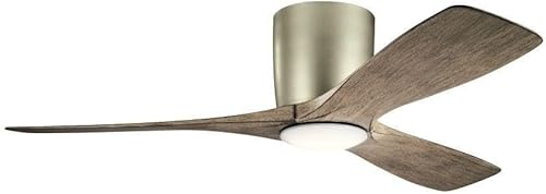 Miniatura 2 de Kichler Volos - Ventilador de techo de 48 pulgadas con luces LED y control de pared en bronce natural satinado para sala de estar, dormitorio y