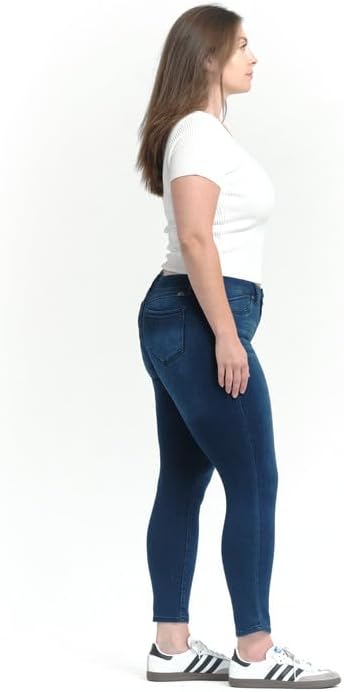 1822 Denim Women's Curvy 28" Silk Mid-Rise Ankle Skinny Jean