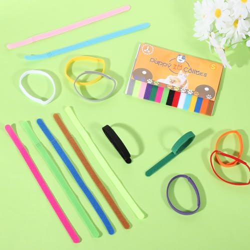 Giantree 15 Stück Welpen ID Halsbänder, Einstellbar Welpenhalsbänder, Welpenhalsband verstellbare ID-Halsbänder für kleine Katzen Hunde Kitten Halsband für Neugeborener Welpen Kitten Haustier
