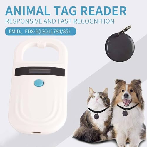 Lecteur puce animaux : scanner blanc de puces pour chiens rechargeable USB - 4
