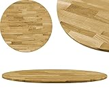 Color de madera natural Tablero para Mesa, Cocina Restaurante Tablero para Mesa Madera Maciza de Roble Redondo 23 mm 600 mm