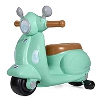 Chicco Vespa Primavera für Kinder Grün, fahrbares Spielzeugmotorrad mit elektronischem Bedienfeld, Lichtern und Geräuschen, abnehmbare Stützräder, Max 25 Kg - Spielzeug für Kinder 1-3 Jahre