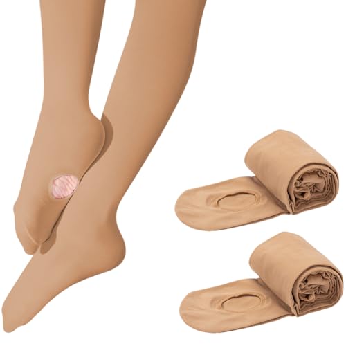2 Paare Ballett Strumpfhose für Mädchen, Hautfarbe Ballettstrumpfhose Tanzstrumpfhose Ballet Strumpfhose für Mädchen Kinder und Damen (DE/NL/SE/PL, Alter, Einheitsgröße, Regular, M)
