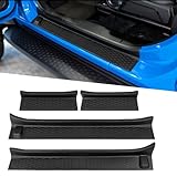 Timilge Door Sill Guards Kit, Door Sill Scratch Protector for 2018-2025 Jeep Wrangler JL Unlimited 4 Door, Black Rubber Door Entry Guards for 2020-2025 Jeep Gladiator JT 4 Door Accessories