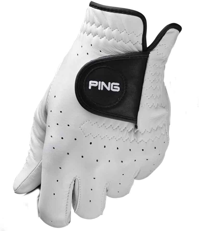 PING New Tour White Solite Premium Cabretta Leather Golf Glove Cadet Large (L)