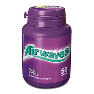 Airwaves Kaugummi | Cool Cassis | Lila, zuckerfrei | (1 x 50 Dragees)