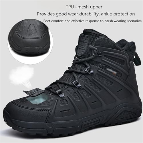Men's Military Tactical Combat Boots, Mens Non Slip Plus Size Lace Up Breathable High Top Combat Boots, Outdoor Army Hunting Jungle Hiking Boots, for Hiking, Army Training4