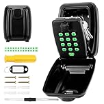 TBRFP ​Police Approved Key Safe Outdoor Wall Mounted,12-Digit Code Key Lock Box with Weatherproof Cover & Illuminated Buttons for Home Garage Office
