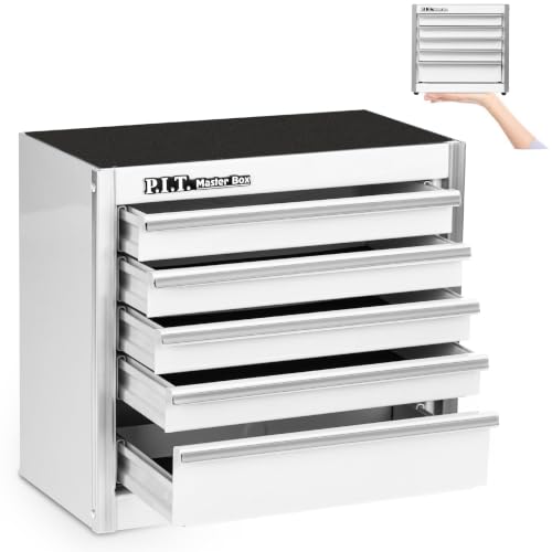 P.I.T. Mini White 5-Drawer Tool Box