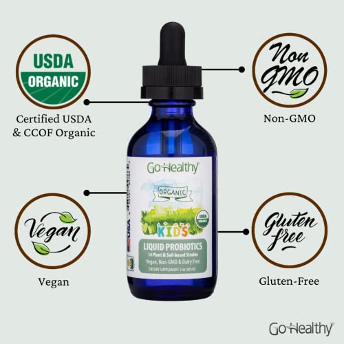 Probiotics For Infants, Toddlers & Kids - Vegan, Vegetarian, Non-Gmo, Gluten Free, Usda Organic, W/Acidophilus Unflavored Drops 30-60 Servings #TOP2