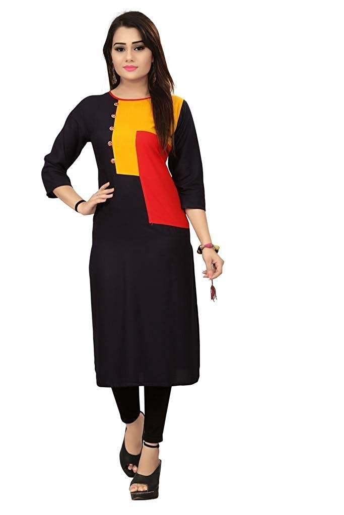 Giriraj FashionWomen's Cotton Stitched Kurta (Multi-Coloured)