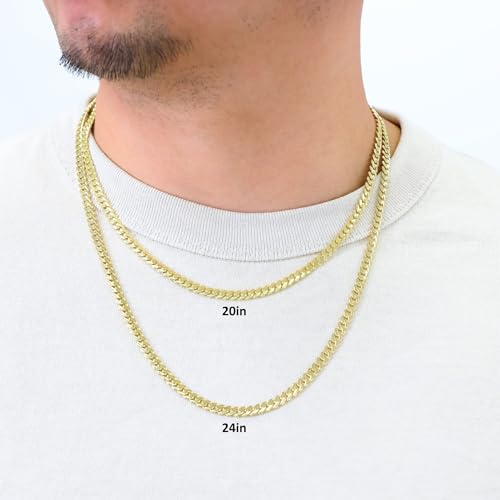 Nuragold 10k Real Yellow Gold Royal Monaco 5mm Miami Cuban Link Necklace (16"-26") Italian Jewelry for Men & Women2