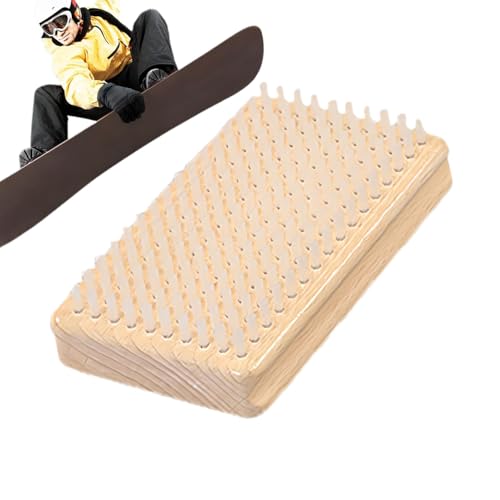 Cepillo de cera para snowboard, cepillo de limpieza de cera de esquí, raspador de cera de snowboard, herramienta de snowboard para mujeres, hombres, encerado, pulido