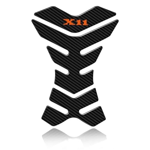 Autocollant Réservoir Moto X11 Protection Essence Motif Carbone Orange