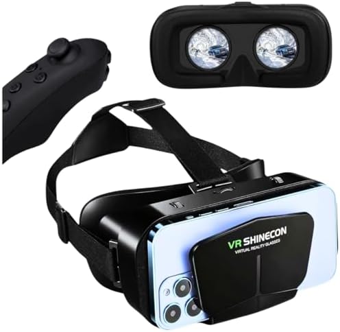 Óculos de Realidade Virtual VR 3D com Controle Bluetooth, Visão 3...