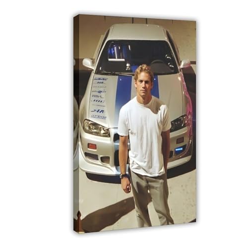 Poster Fast and Furious Paul Walker avec cadre en toile géante 60x90 cm