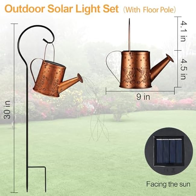 Solar Watering Can Light, Solar Powered Hanging Lantern Landscape Lights, Decorative Garden for Yard Waterproof Garden Decor, Gifts for Mom, Grandma£¨Hummingbird£©