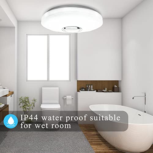 Rgb Led Flush Mount Ceiling Light With Remote & App Control 36W 3600Lm 3000K-6500K Dimmable Color Changing Led Modern Round White Ceiling Lamp For Party Festival Kitchen Bedroom Bathroom Child Room #TOP6