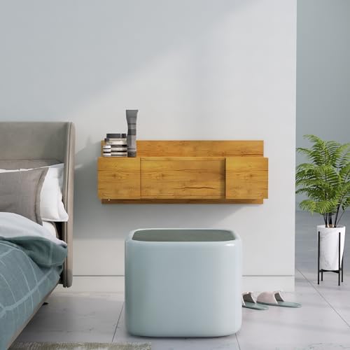 Image of Bniture Engineered Wood Wall Mount Dressing Table with 2 Door, Mirror and Huge Storage Space | Wall Mount Vanity (Giant Wood, HXDR109)
