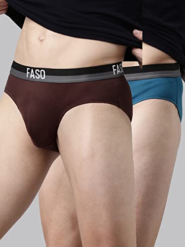 Image of FASO Men's Cotton Briefs | Ultra-Soft Durable Waistband | Modern Square Cut Fit | Tagless & Label-Free Comfort