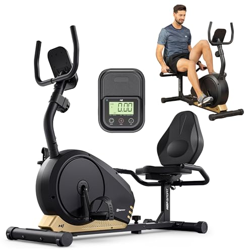 HOP-SPORT® Vélo d’Appartement Semi-allongé APP compatible et Bluetooth HS-040L, 9,5 kg Roue d'inertie, 16 Niveaux de résistance,...