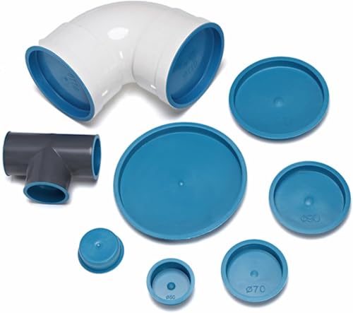 Tapones de rosca para tubos que solucionan goteos: tapas de drenaje azules sin costuras 3