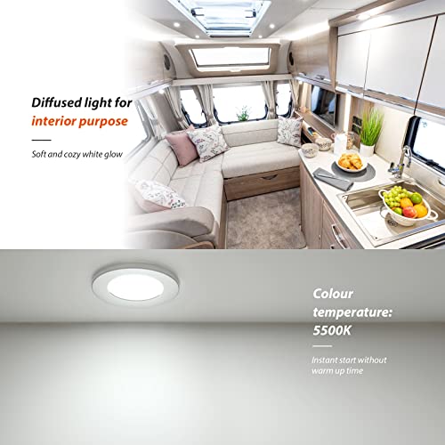 Dream Lighting 12V Led 2.76” Rv Boat Interior Ceiling Lights Fixture Recessed Puck Light Cool White Lighting, White Shell, Pack Of 6 #TOP1