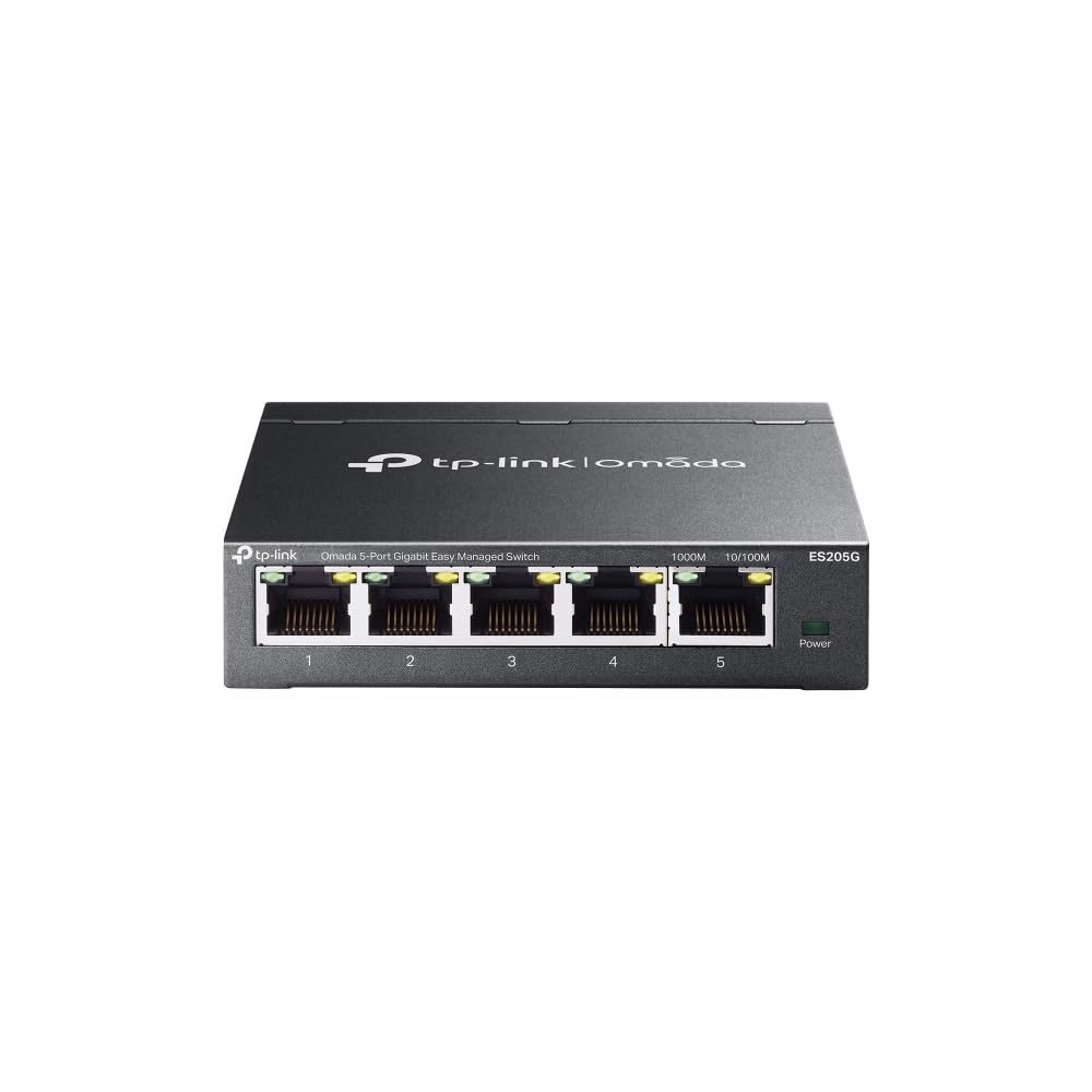TP-link Omada 5-Port RJ45 Gigabit Switch Splitter, Easy Managed, Plug and Play, Fanless, Metal case, Desktop or Wall Mount (ES205G)