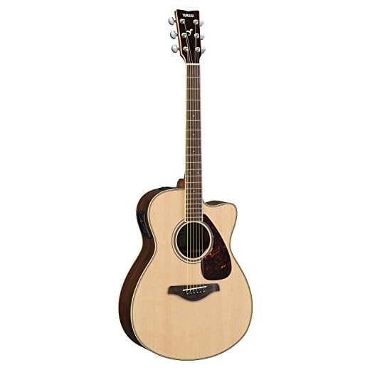 Yamaha FSX830C Small Body Solid Top Cutaway Acoustic-Electric Guitar, Natural