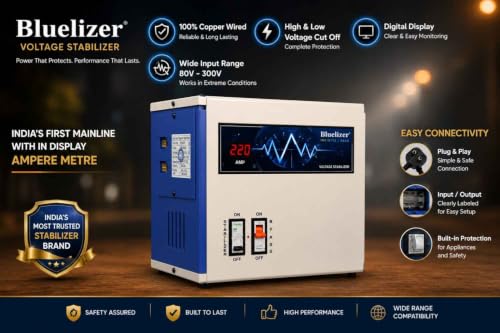 Image of 5 KVA Mainline Stabilizer Working Range (80 V - 300 V) with Digital Ampere Display | Copper Wired | Wall Mounted | Intelligent Voltage Protection | 2 Year Warranty | Legendary Series
