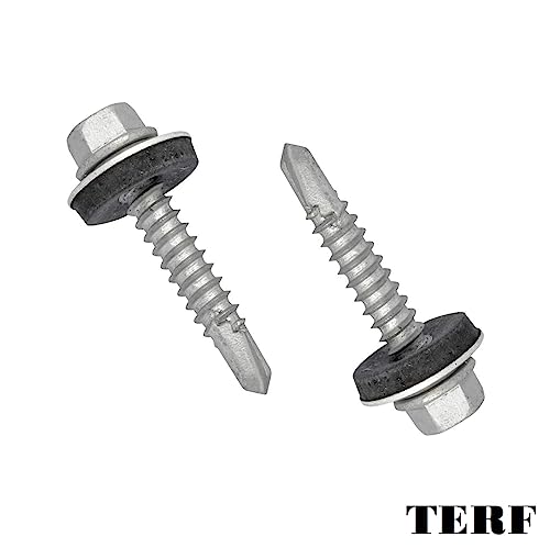 TERF Light Duty Sheet to Steel Roofing Screw 5.5mm X 50mm (No.12 X 2) Hex Head With EPDM Sealing Washer Self Drilling Self Tapping Roofing Screw - Pack of 25 - Image 2